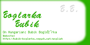 boglarka bubik business card